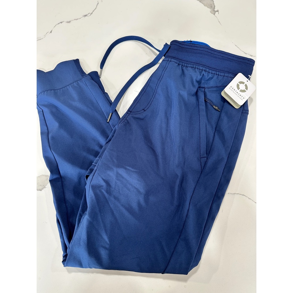 Certainty Antimicrobial Jogger Scrub Pants‎ Navy Blue M/M Short RN 93343